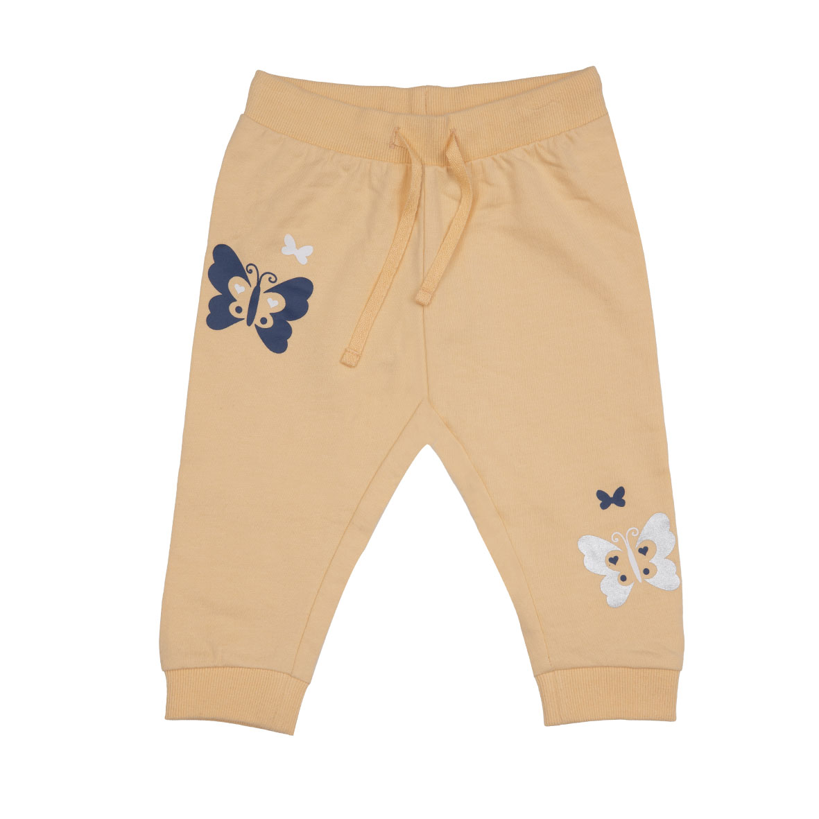 Pantalone felpato bimba arancione elastico casual