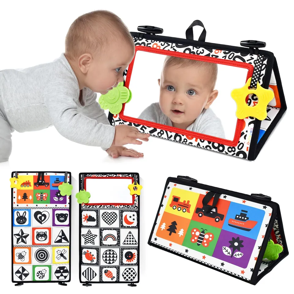 Dr.Rapeti Specchio da pavimento tummy time bianco e nero