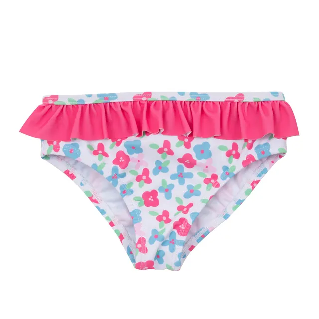 Costume Slip Bimba Bianco Floreale Multicolor con frill