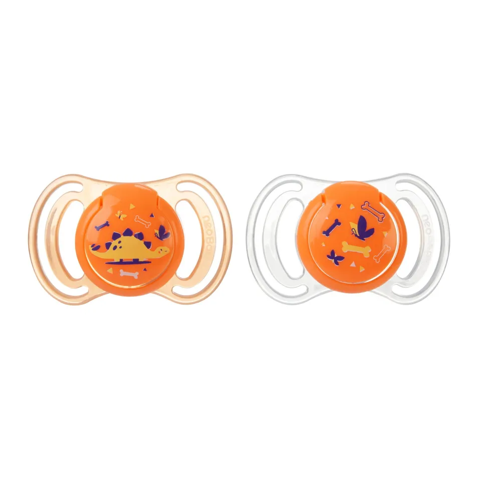 Neobaby succhietto anatomico silicone Mini 0m+ arancione 2 pz