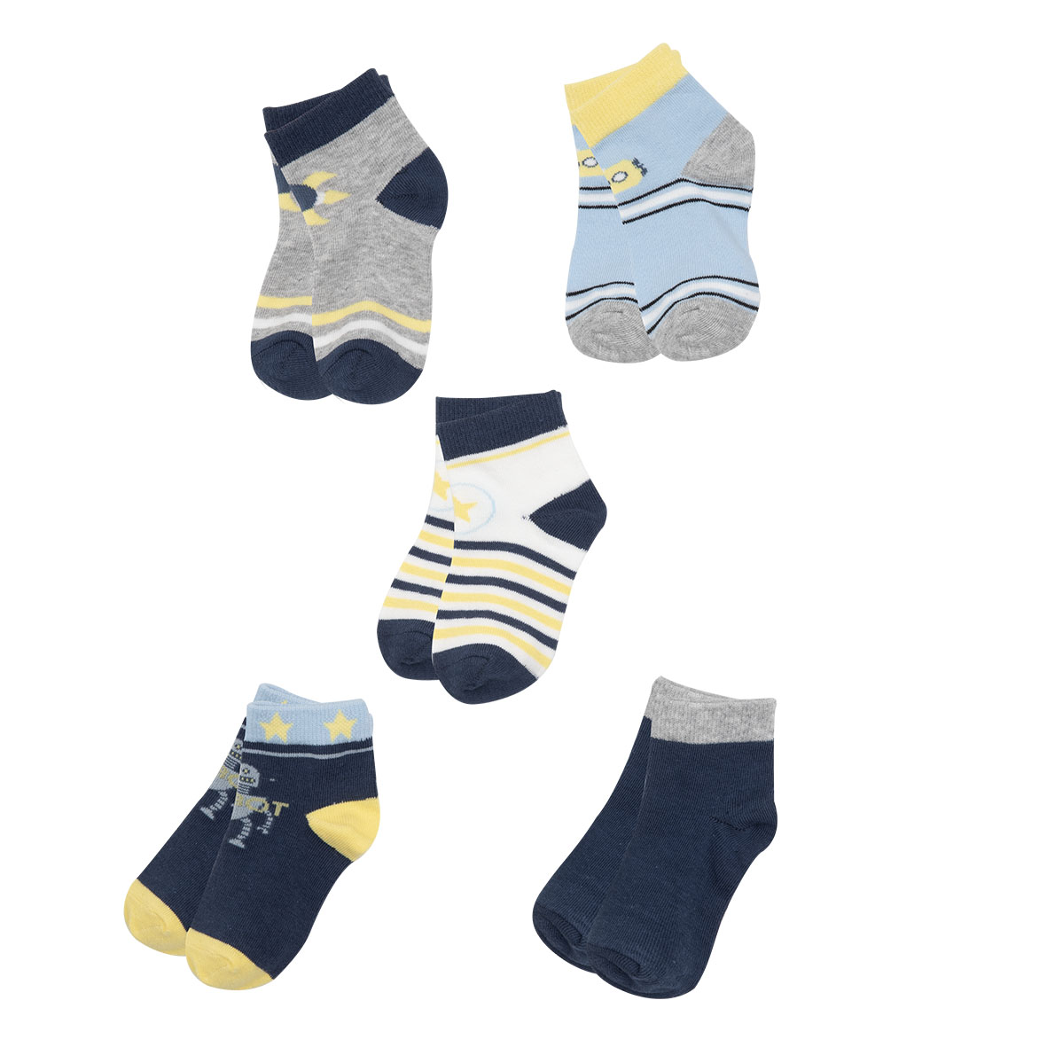Toys Center Baby calzini bimbo 5 paia grigio blu rigati