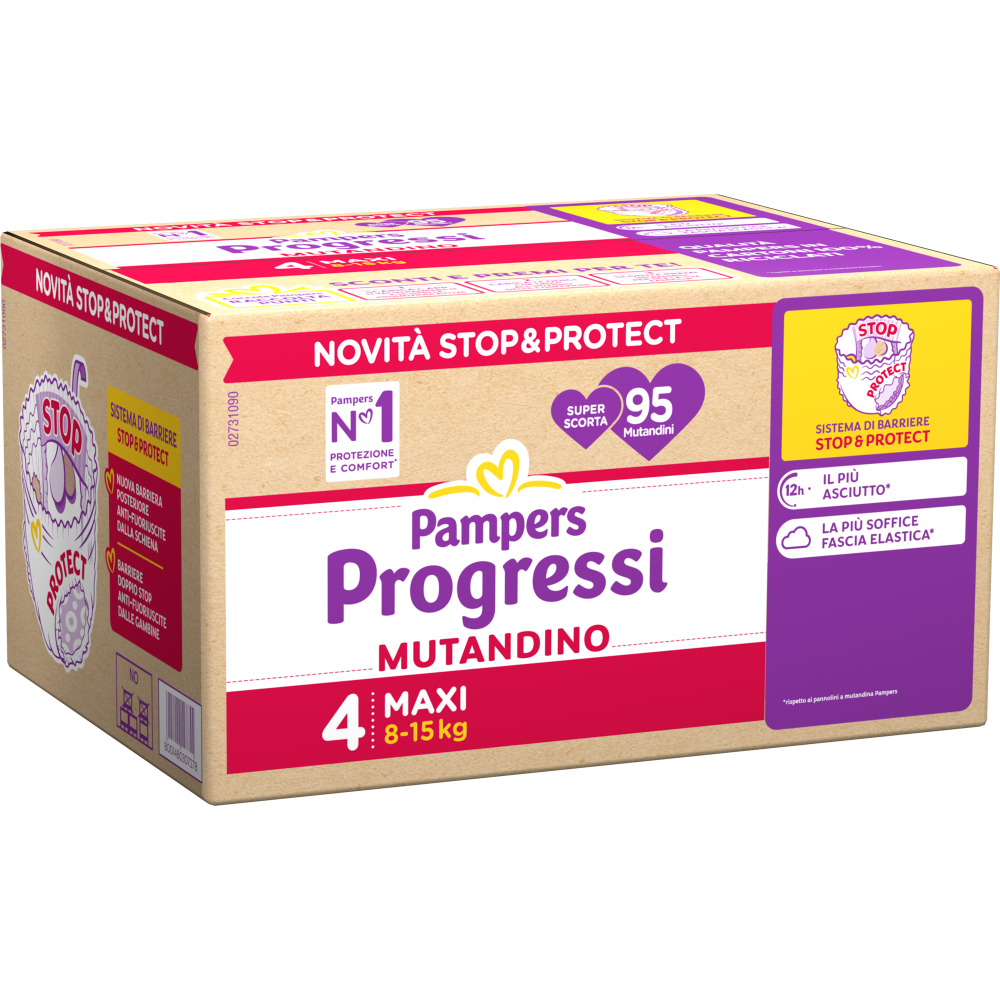 Pampers mutandino taglia 4 95 pz 8-15 kg