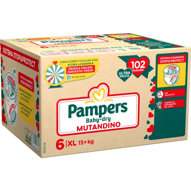Pampers Baby Dry Mutandina pannolini taglia 6 102 pz