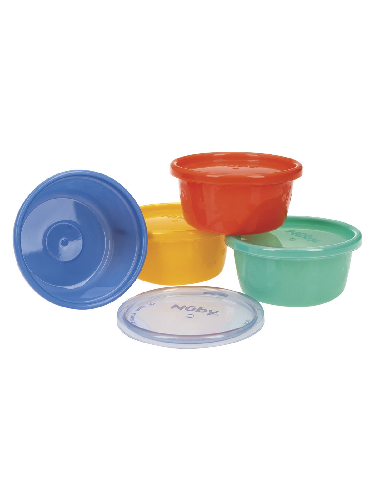 Nuby Set scodelline ermetiche 4 pezzi 240 ml colorate