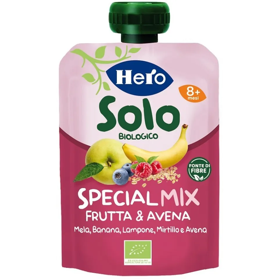Hero Solo Pouch purea frutta e avena 8 mesi bio