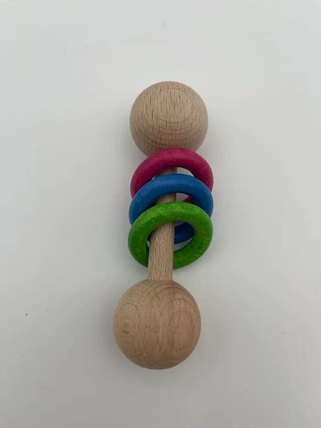 The Dida Sonaglio in Legno 3 Anelli Colorati Faggio