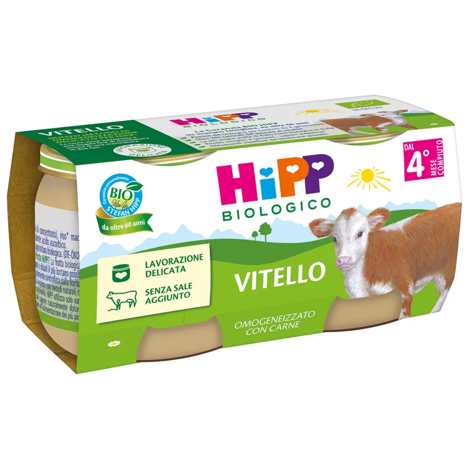 HiPP Biologico omogeneizzato vitello 2x80 g senza glutine