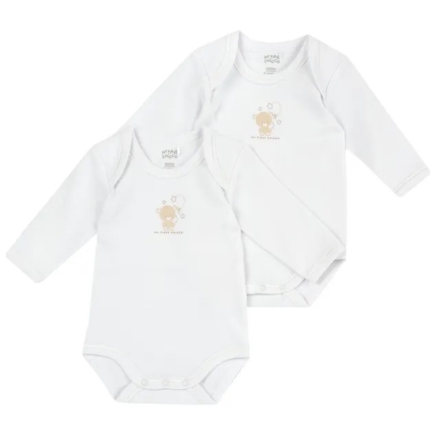 Chicco Set 2 Body Manica Lunga Cotone Felpato