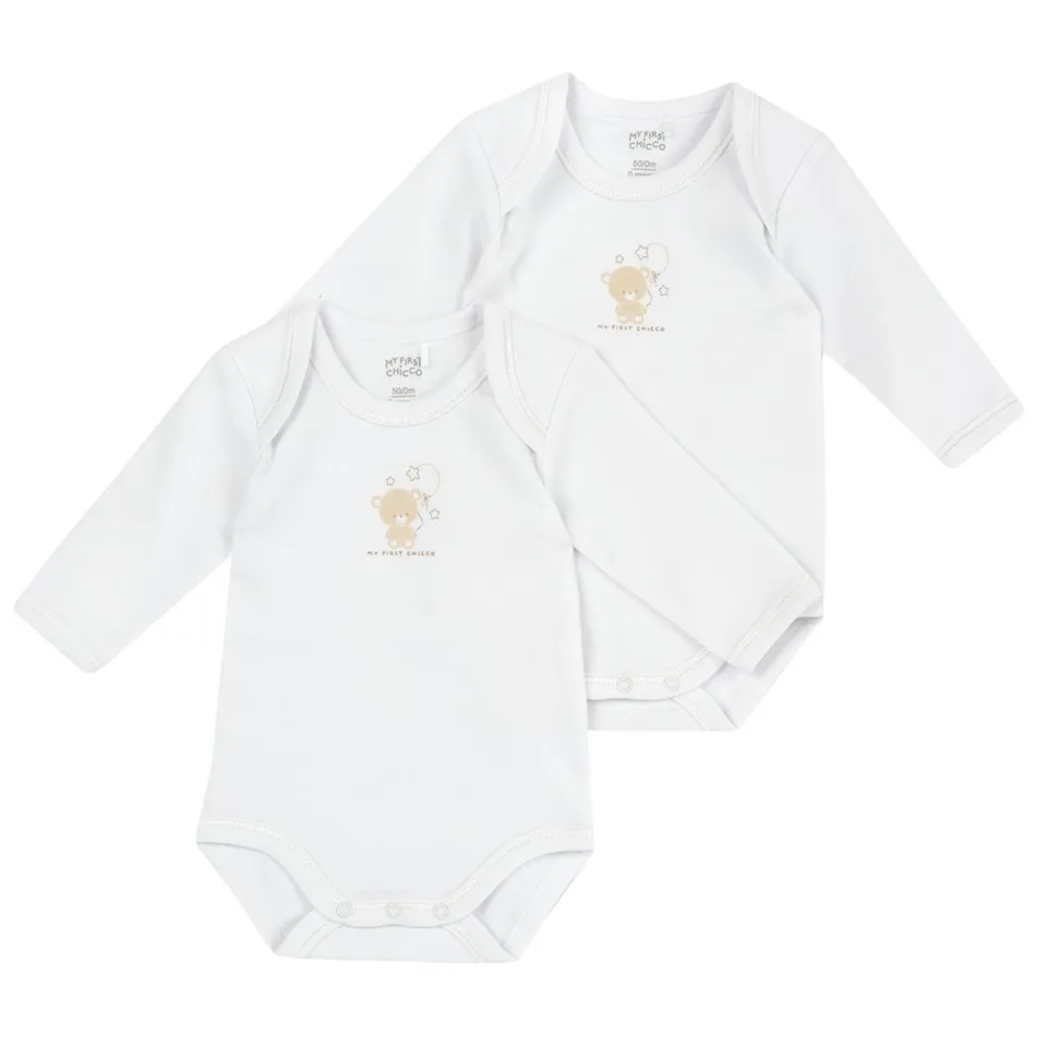 Chicco Set 2 Body Manica Lunga Cotone Felpato