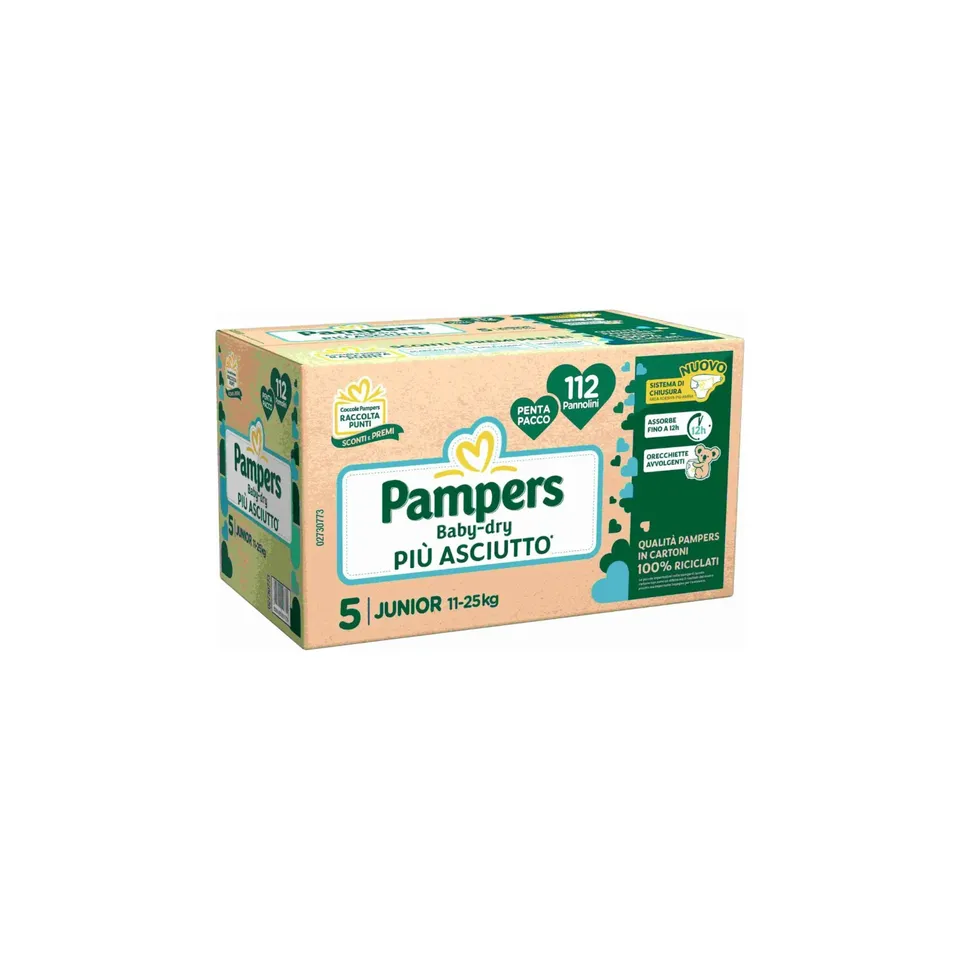 Pampers Baby-Dry Taglia 5 pannolini 112 pezzi 11-25 kg