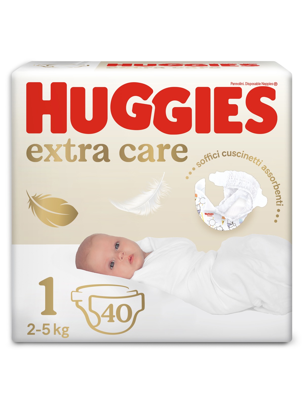 Huggies Extra Care Pannolini Taglia 1 2-5 kg 40 pz