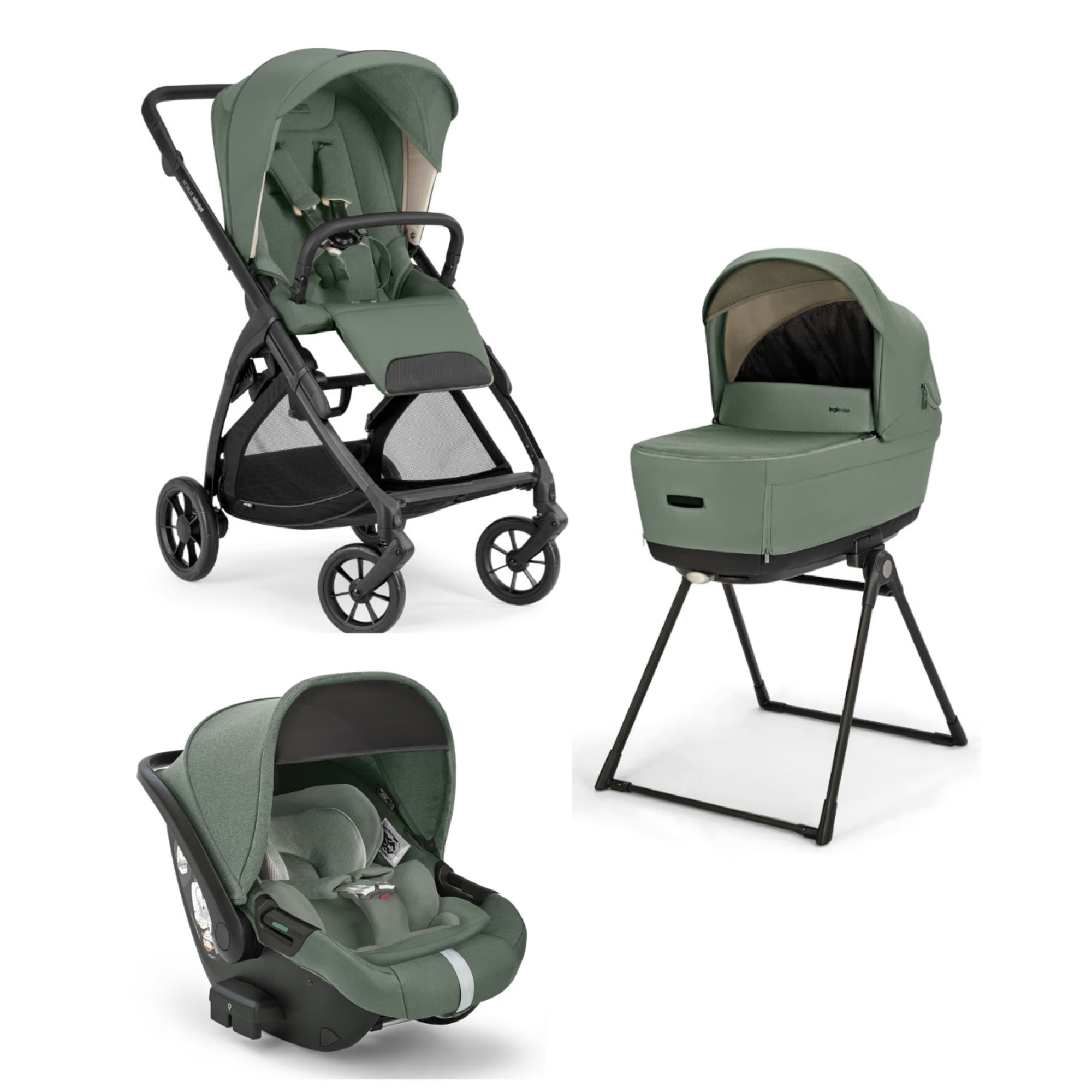Inglesina Electa System Quattro trio Murray Green total black 2025