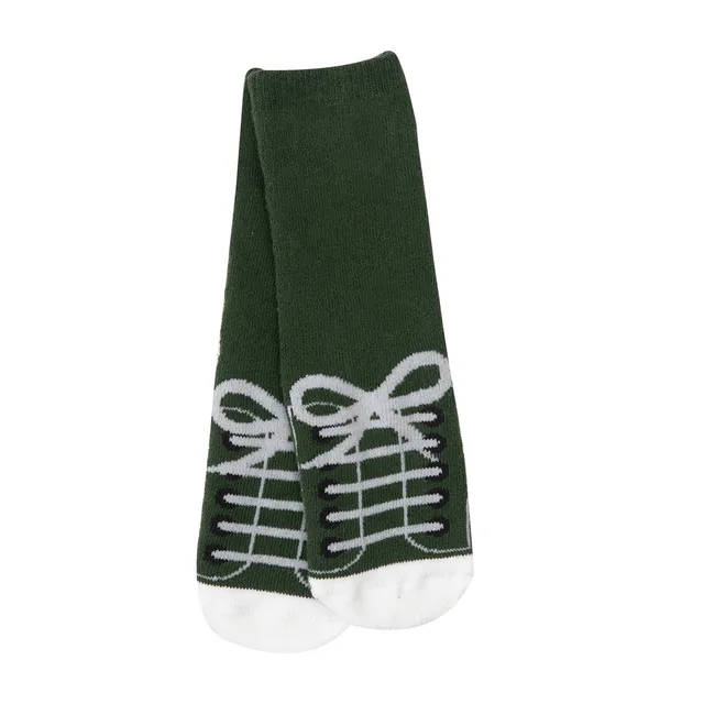 Calze antiscivolo bimbo sneaker verdi con gommini