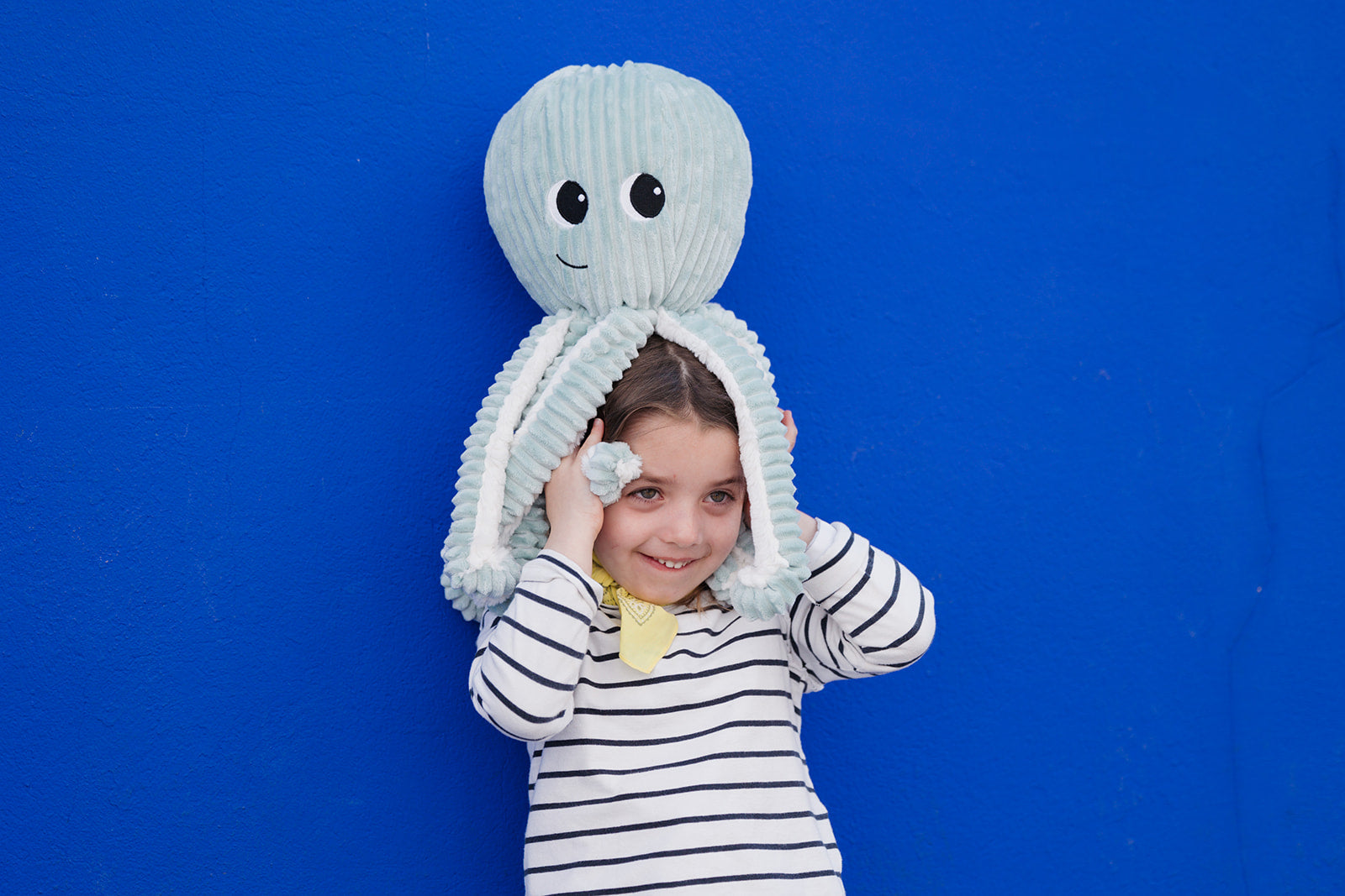 Les Deglingos Ptipotos Filou peluche piovra mamma bebè menta 45cm