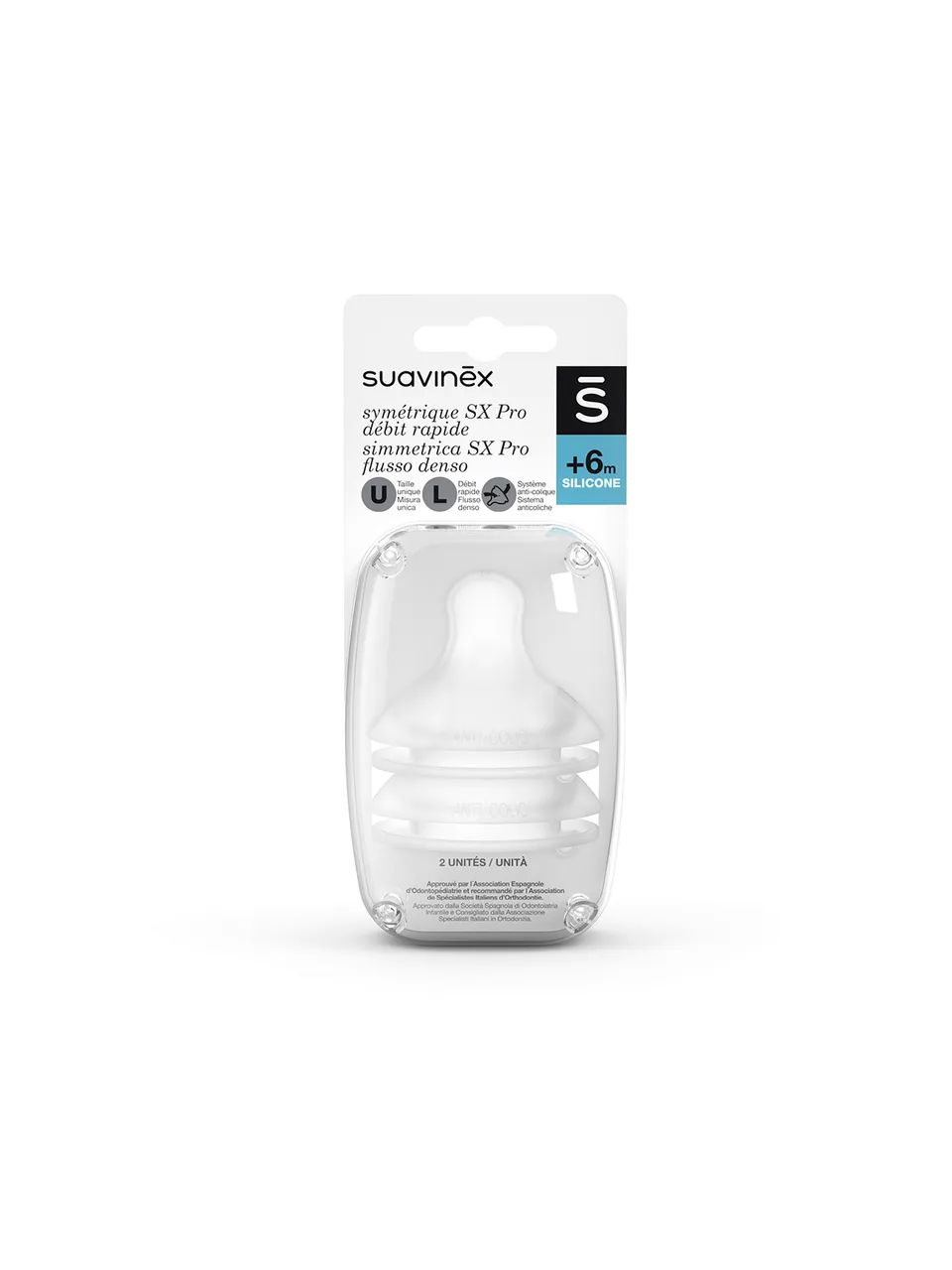 Suavinex SX Pro tettarella silicone flusso denso L 2 pz