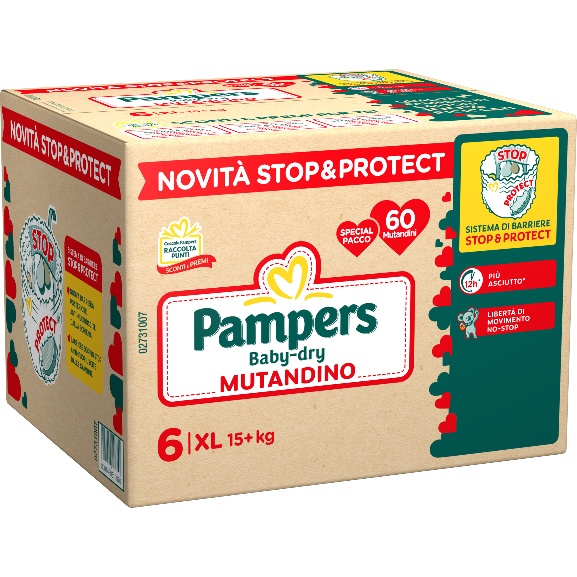 Pampers Baby Dry Mutandina Taglia 6 Pannolini 60 pezzi 15+ kg