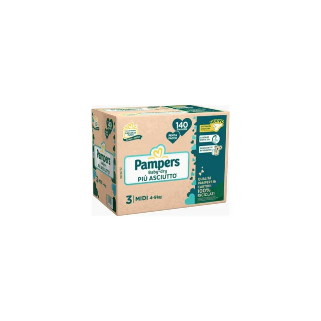 Pampers Baby-Dry taglia 3 pannolini 140 pezzi 4-9 kg