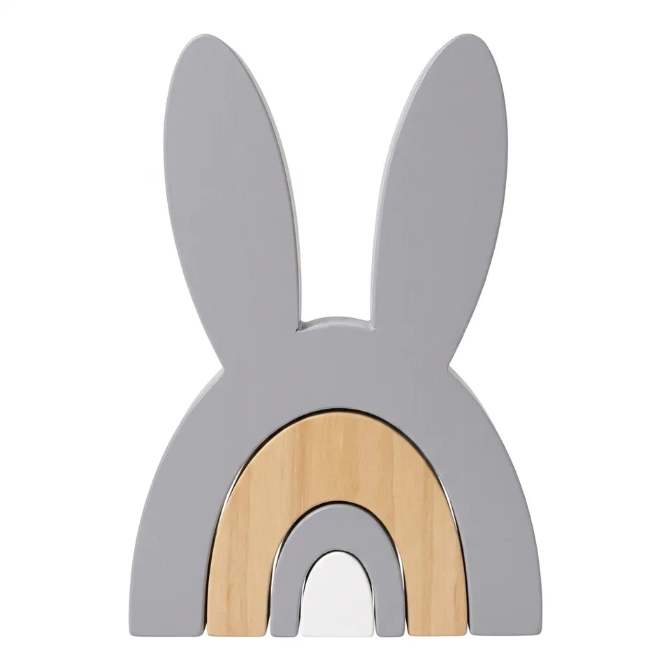 Rosa & Bo Bo Bunny Rainbow-Arch arcobaleno legno grigio