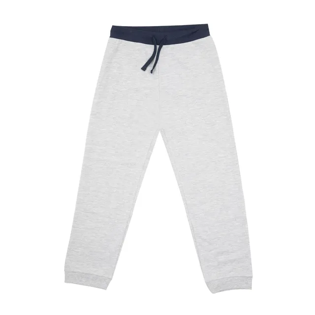 Pantalone french terry bambino grigio con elastico