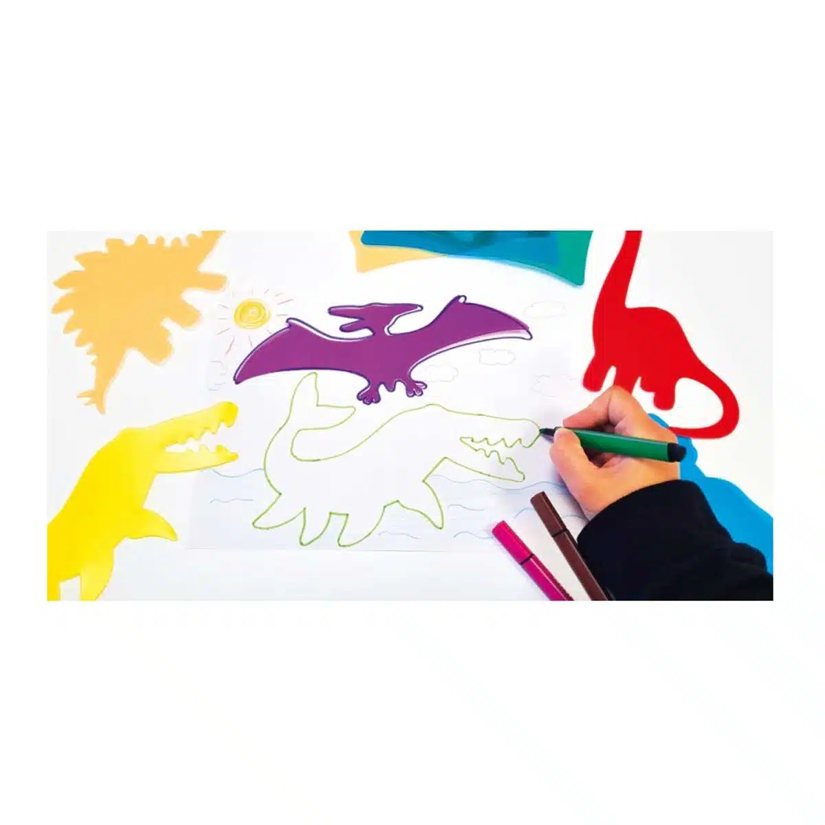 The Dida Dinosaurios Stencil Traslucidi Dinosauri 6 Colori