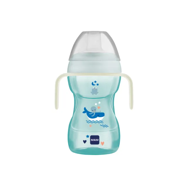MAM Fun To Drink Cup Night tazza 270 ml azzurra luminosa