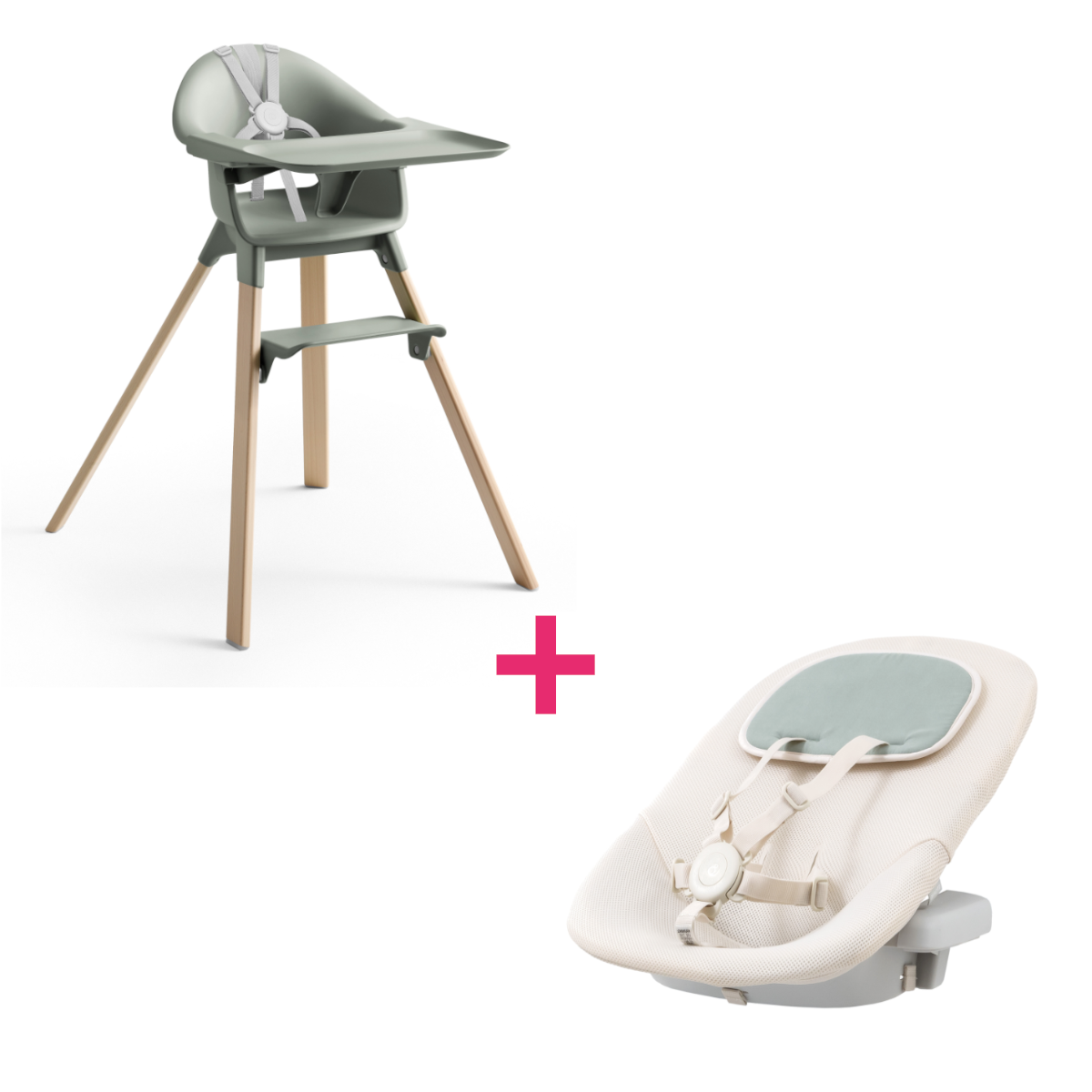 Stokke Clikk Seggiolone Glacier Green + Newborn Set
