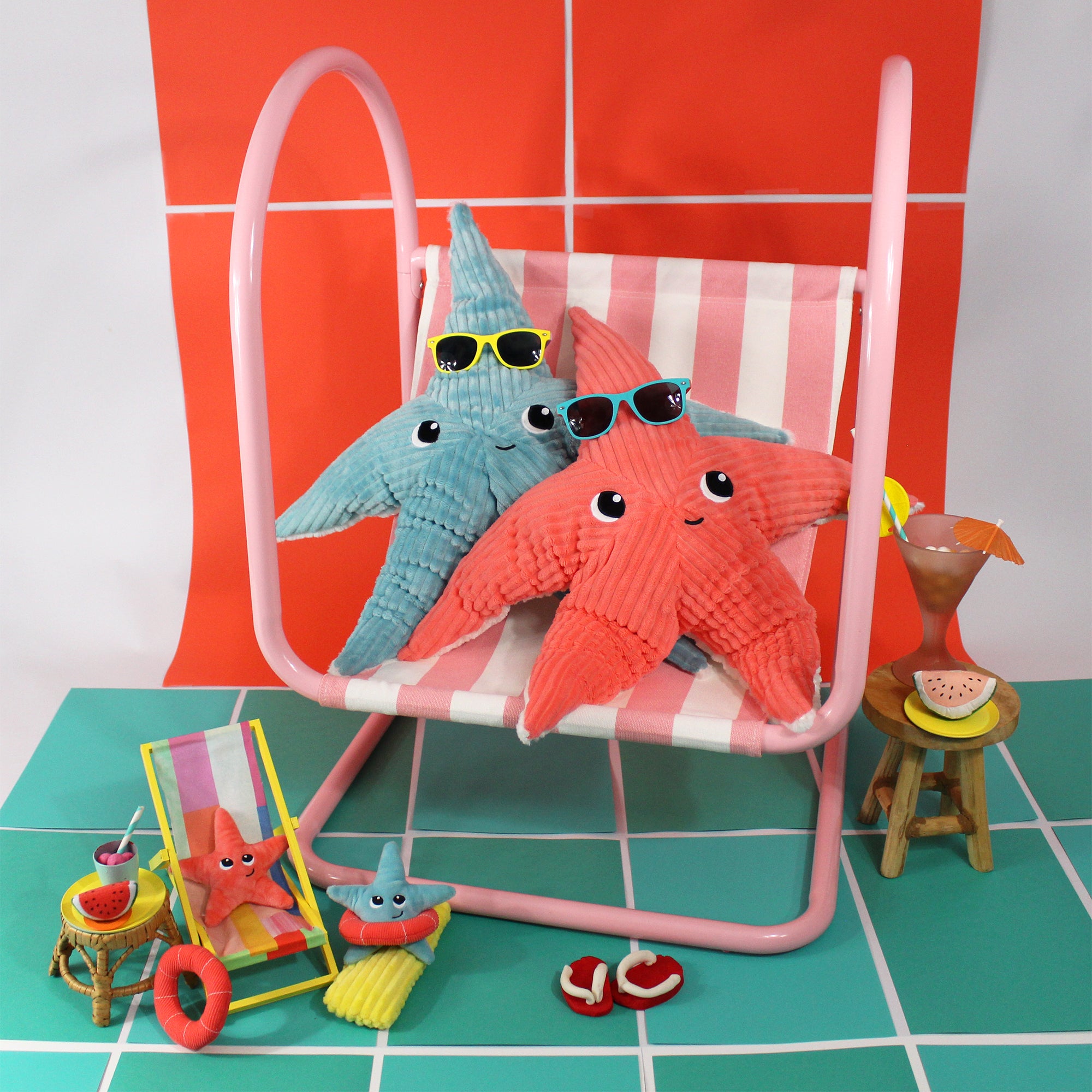 Les Déglingos Ptipotos Wahou peluche stella marina aqua 62 cm