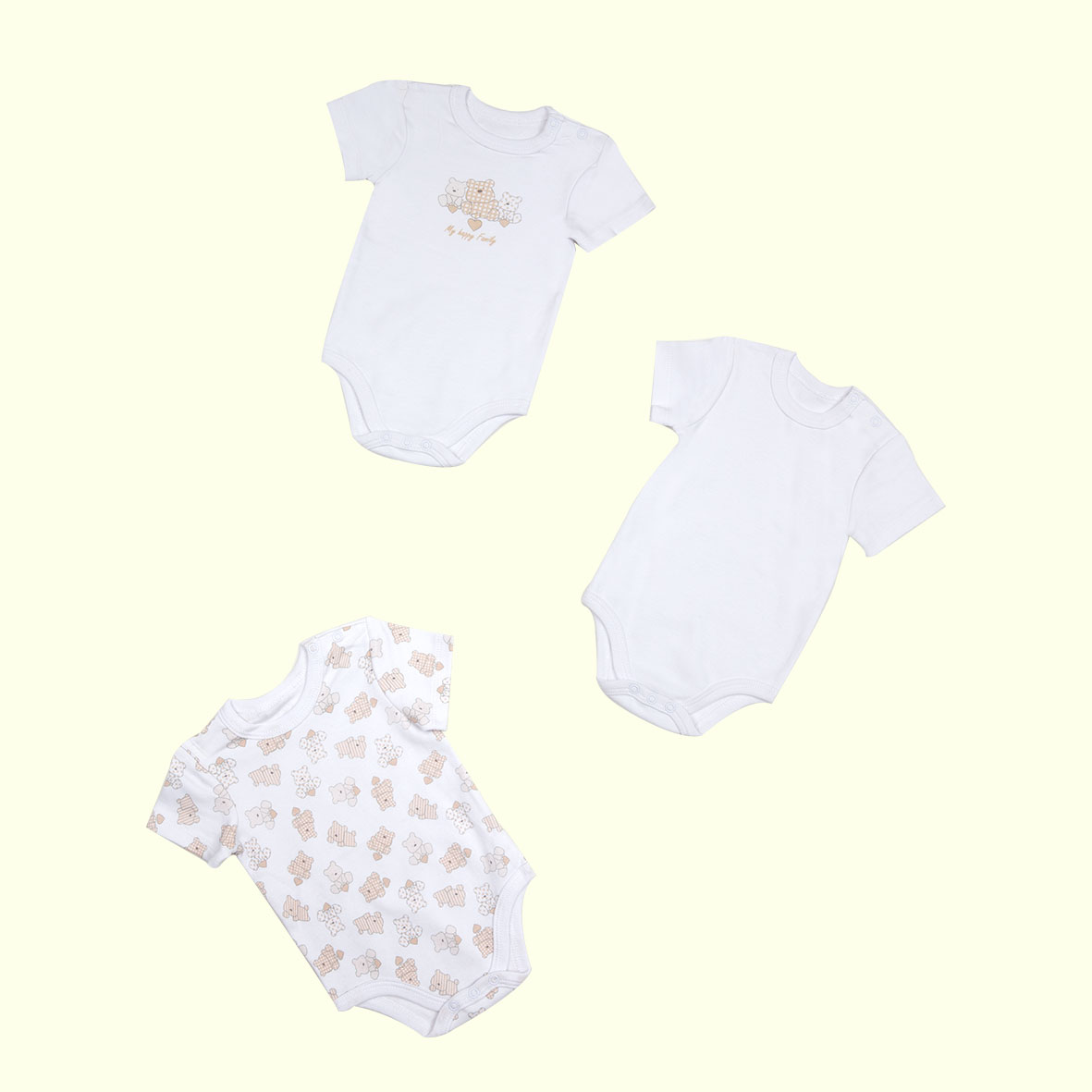 Mawi body caldo cotone orso manica corta 3 pezzi
