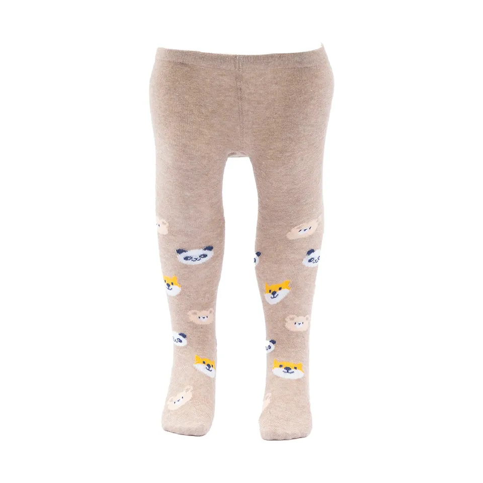Mawi Animaletti Collant Baby Cotone Beige Melange