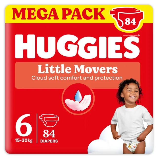 Huggies Little Movers pannolino taglia 6 megapack 84 pezzi 15-30kg