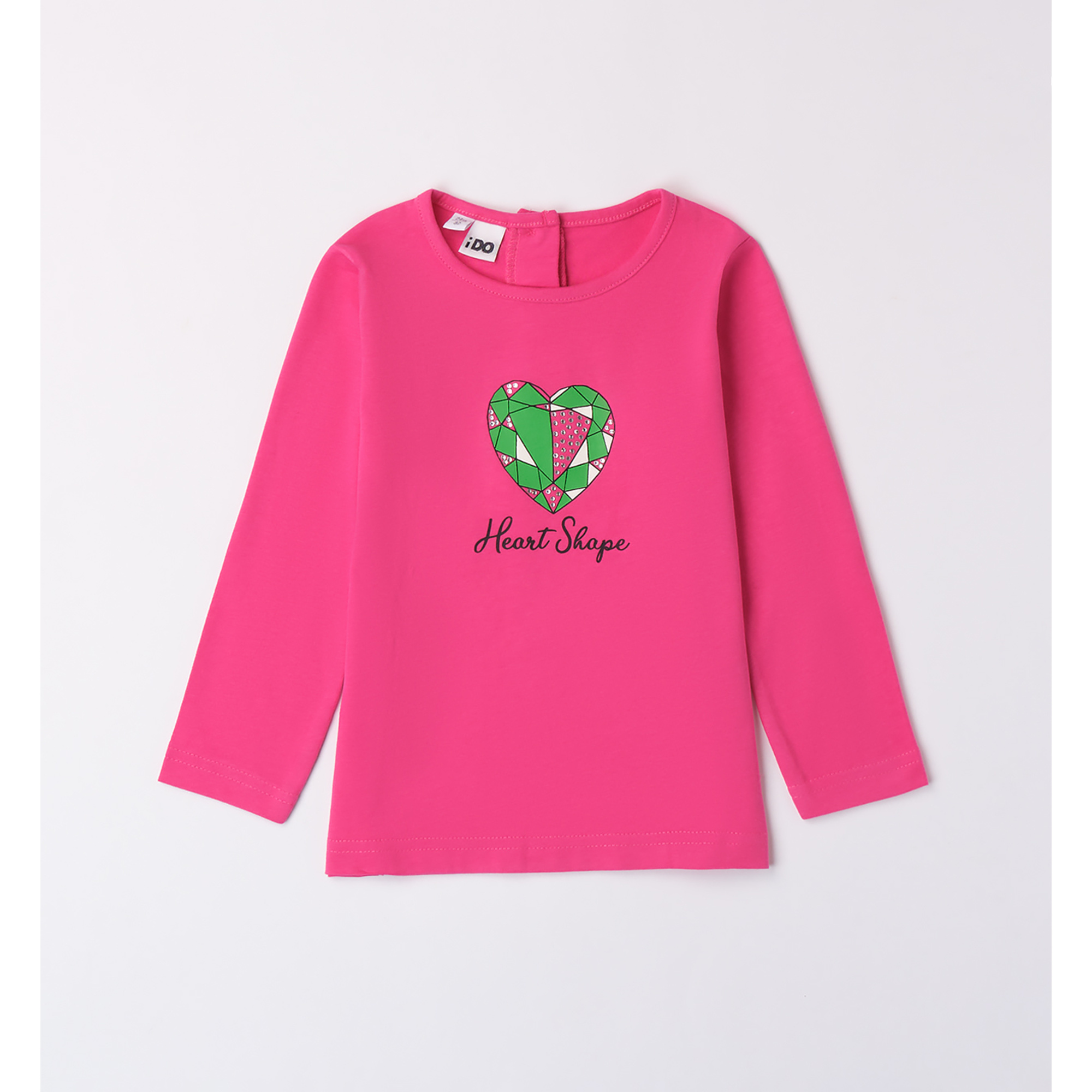 iDO Girocollo Cuore maglietta manica lunga fuxia cotone