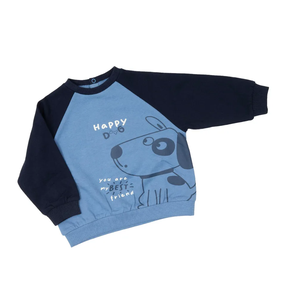 iDO Mawi Raglan Felpa azzurra bambina stampa cotone