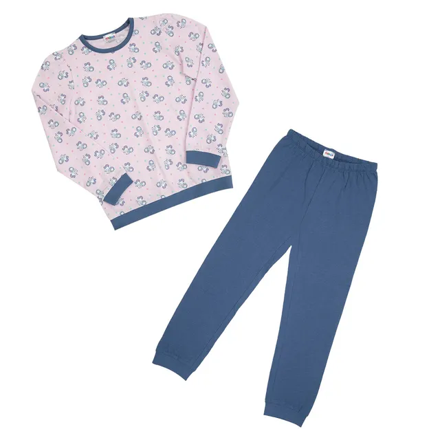 Pigiama Lungo Bimba Unicorni Rosa 2 Pezzi