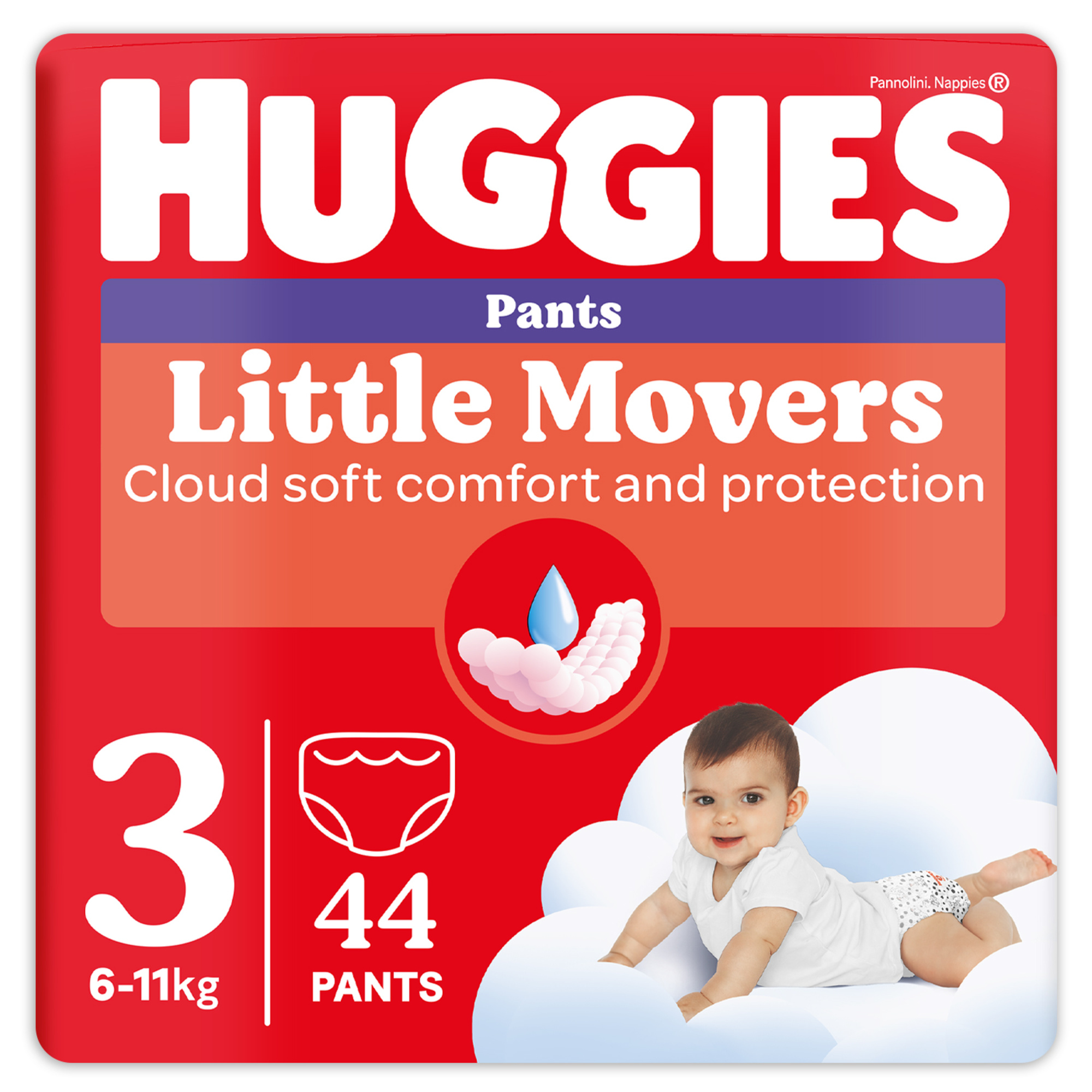 Huggies Little Movers Pannolini Mutandina Taglia 3 44pz