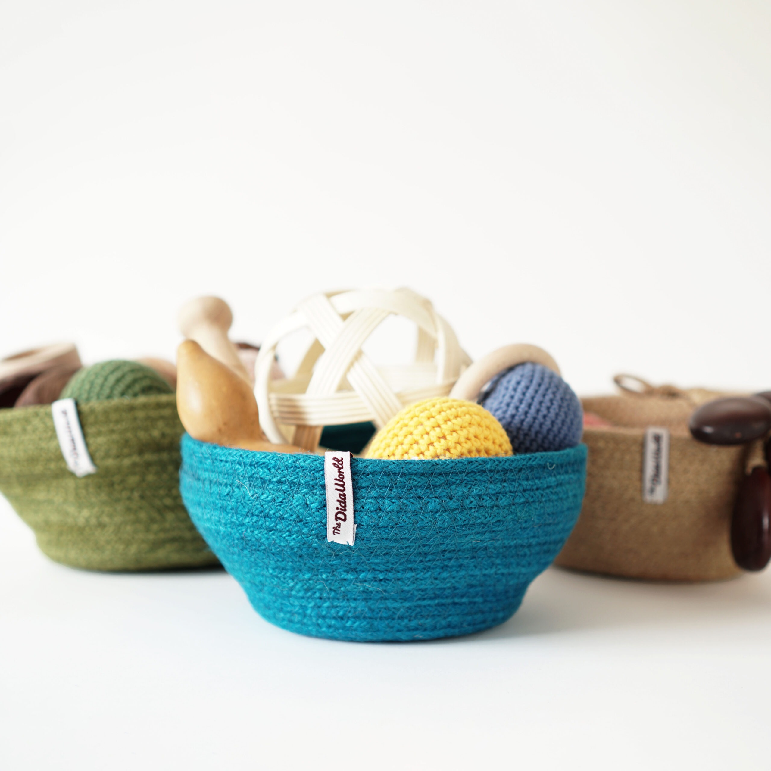 Corr The Jute Works Cesto in Iuta Blu Artigianale