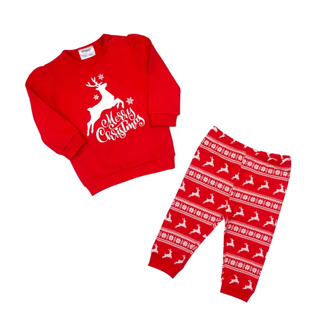 Mawi Baby Girl Xmas pigiama bimba natalizio 2 pezzi felpa calda