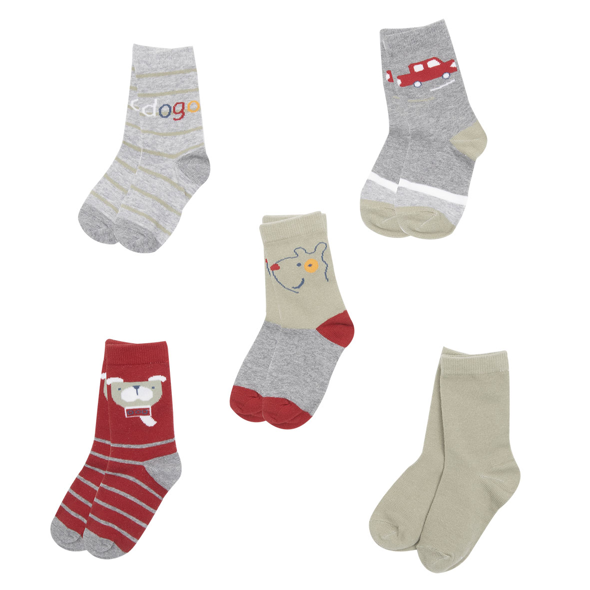 Toys Center Baby set 5 paia calze bimbo gambaletto grigio rosso