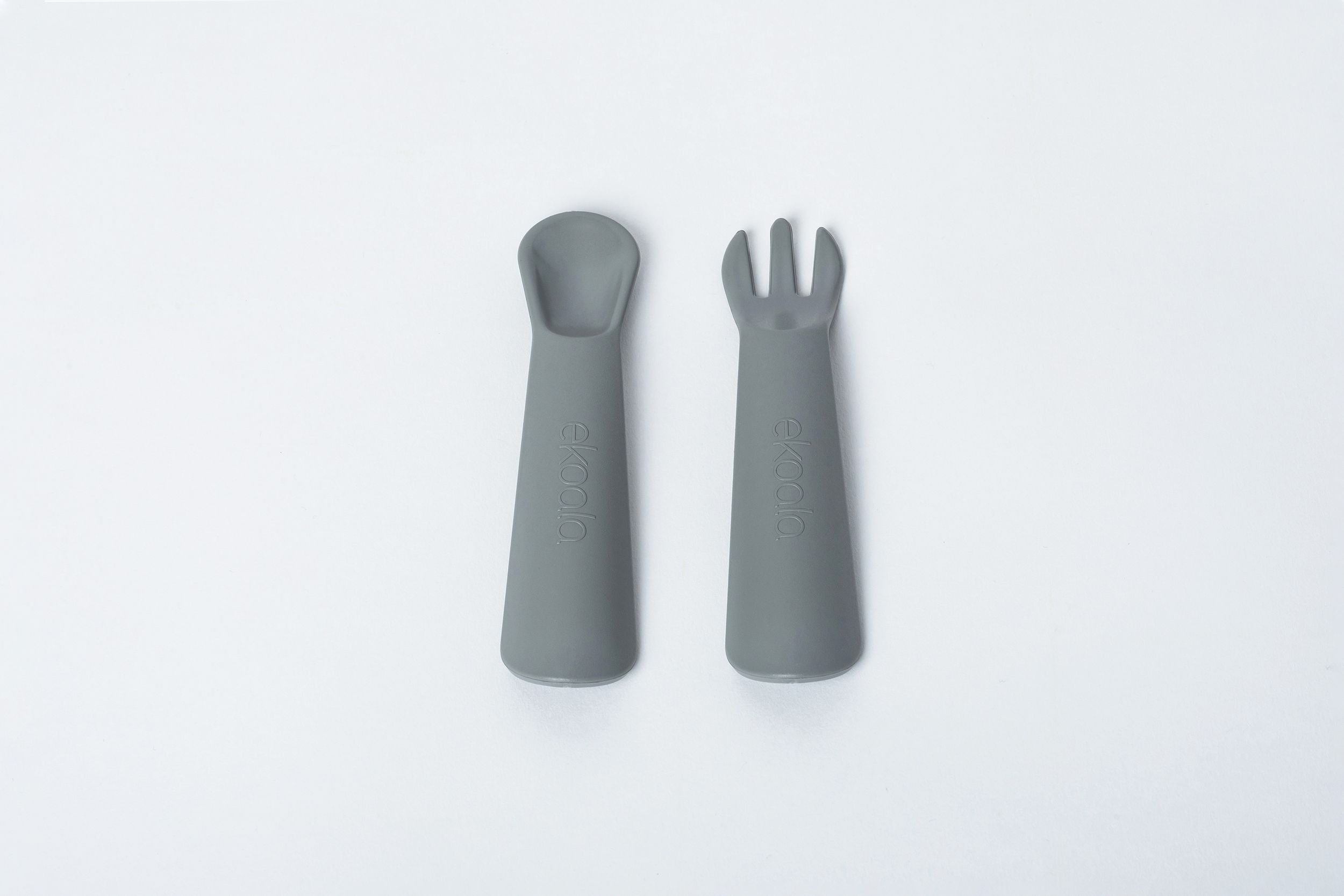 eKoala eKiko Set Posate Bambini Grigio in Amido Mais