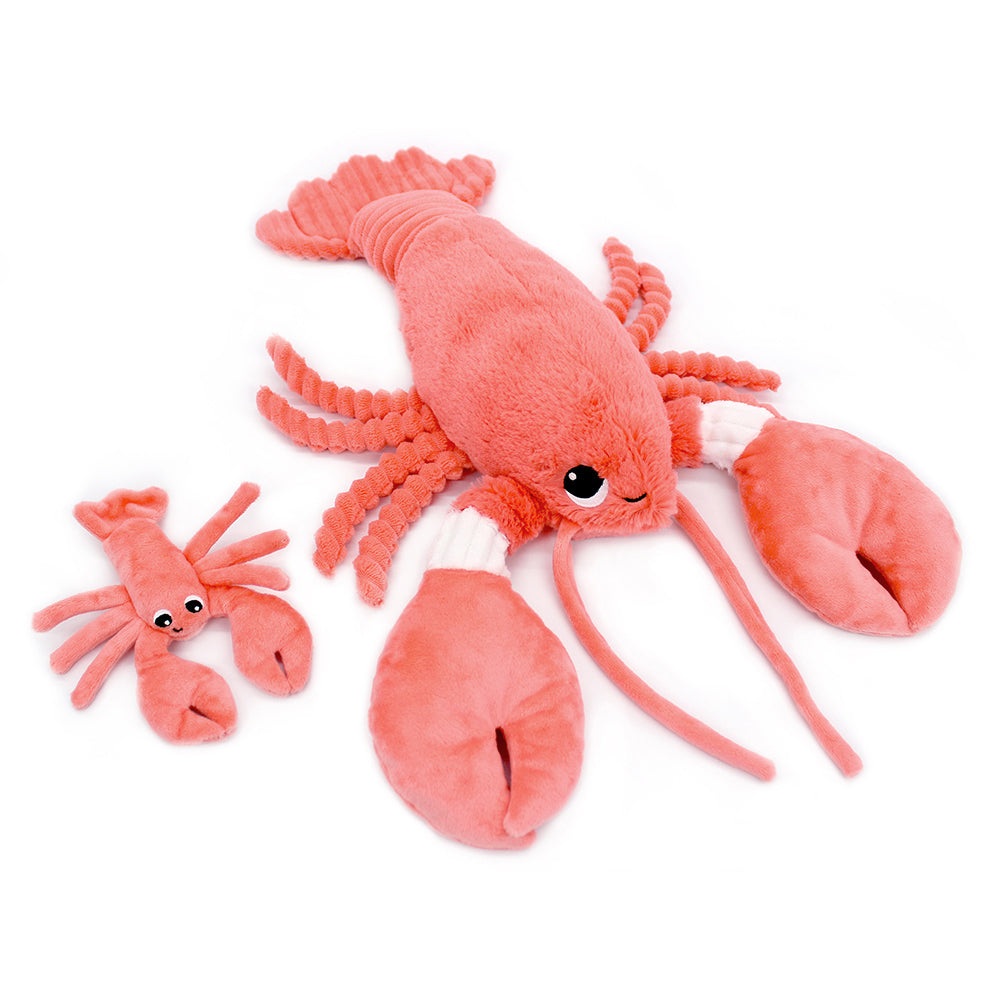 Les Déglingos Ptipotos Iloveyou peluche aragosta corallo 48 cm