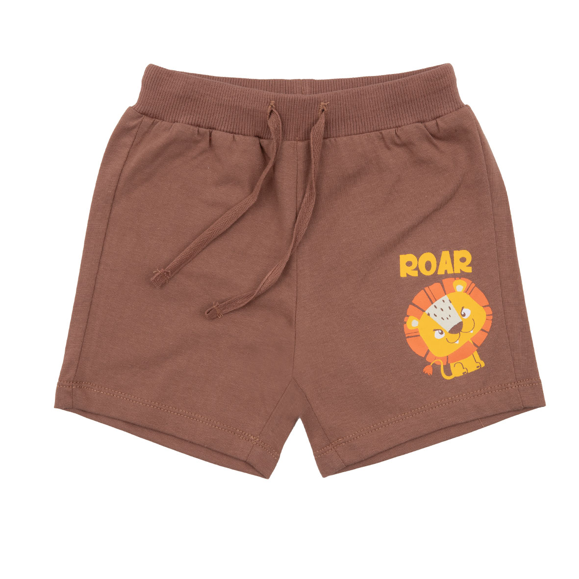 Short Jersey Bimbo Marrone con Stampa Elastico