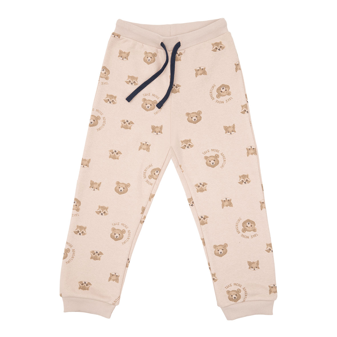 Pantalone Felpato Bimbo Beige Orsetti Casual