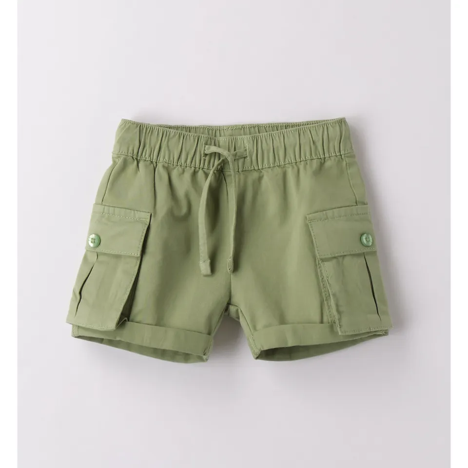 iDO Short popeline verde pantaloncini neonato cotone