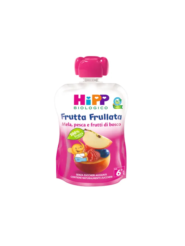 HiPP frutta frullata mela pesca bosco 90 g bio
