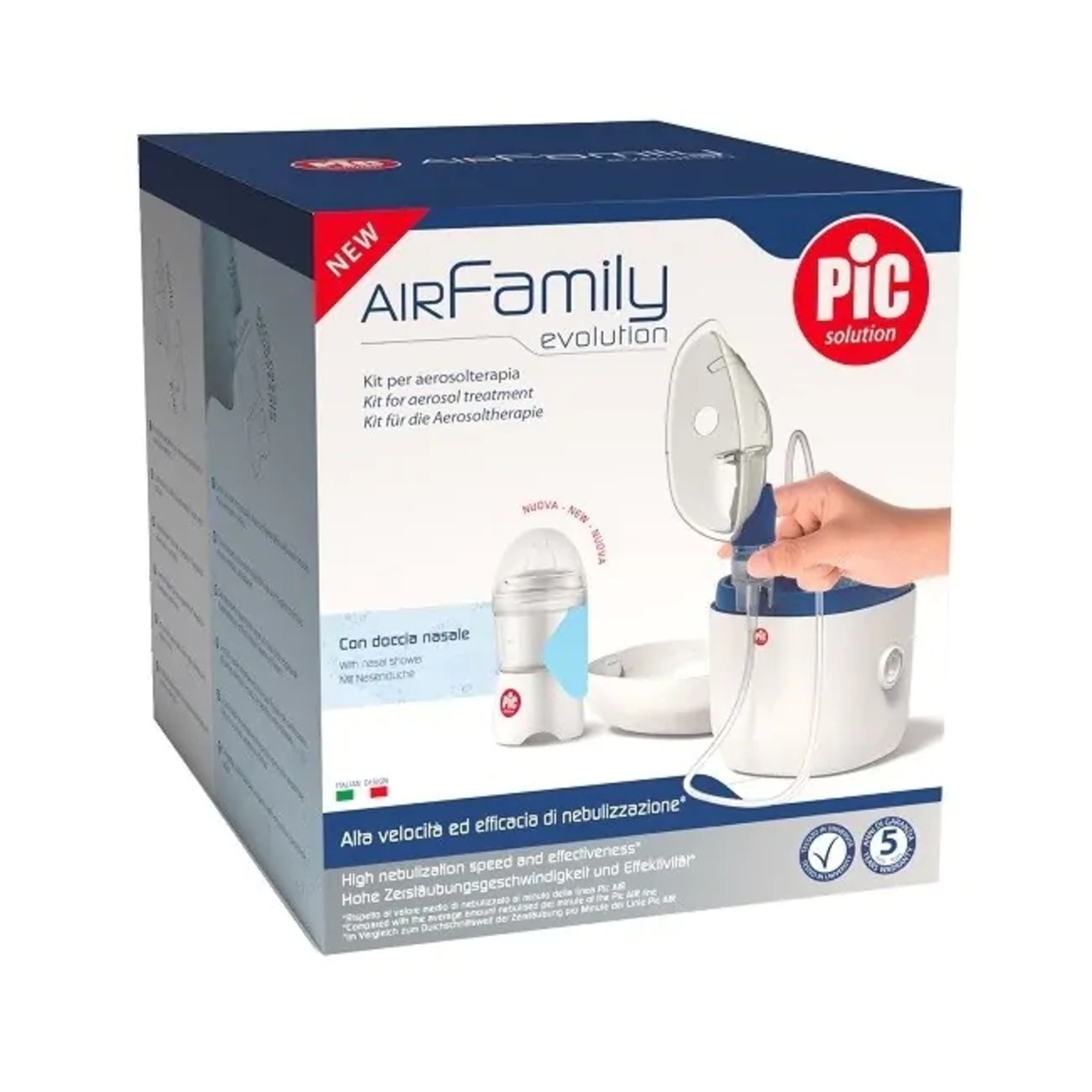 Pic aerosol a pistone con doccia nasale famiglia