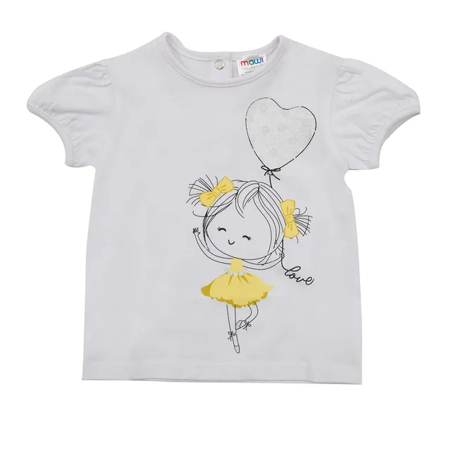 Toys Center Baby t-shirt jersey bimba bianca stampa palloncini