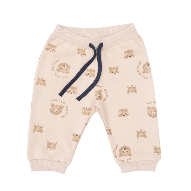 Toys Center Baby pantalone felpato bimbo beige animaletti