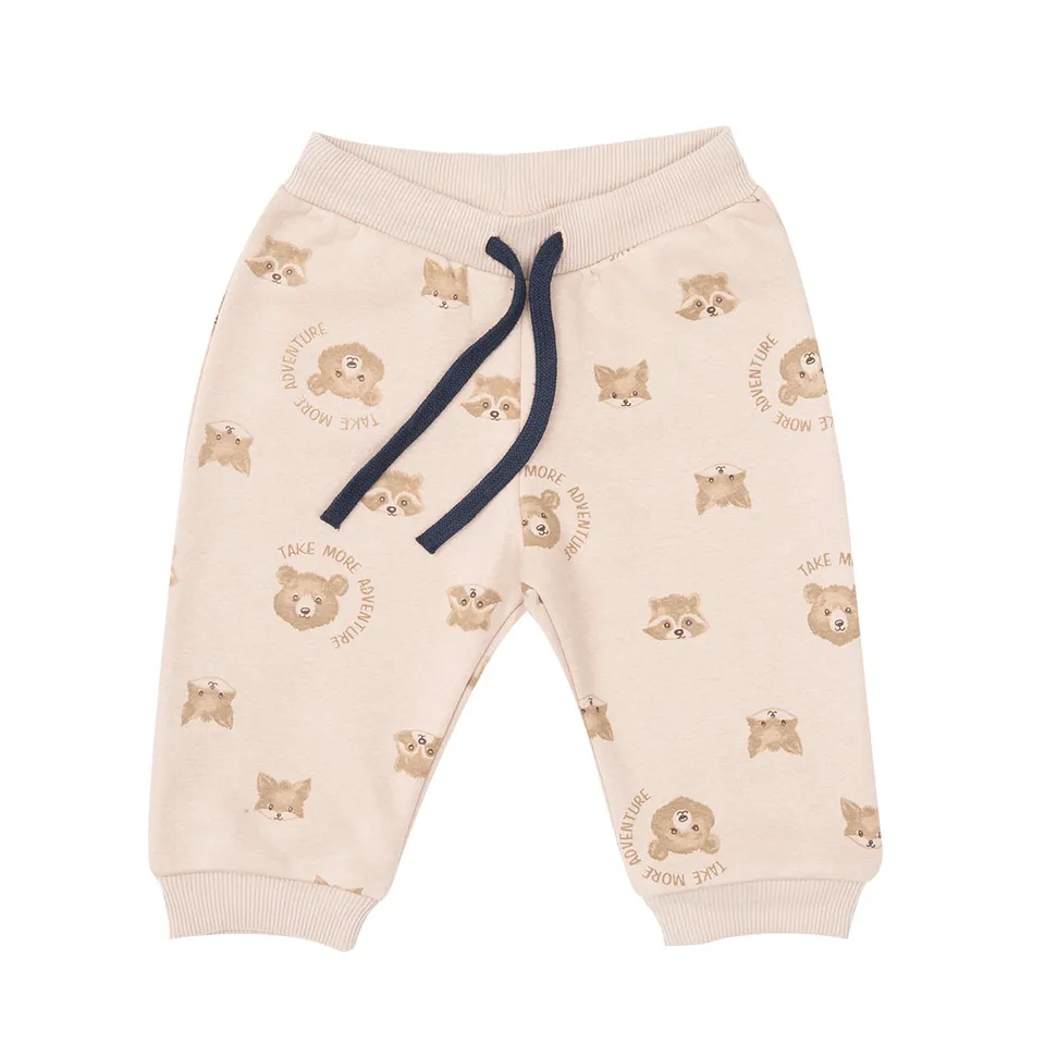 Toys Center Baby pantalone felpato bimbo beige animaletti