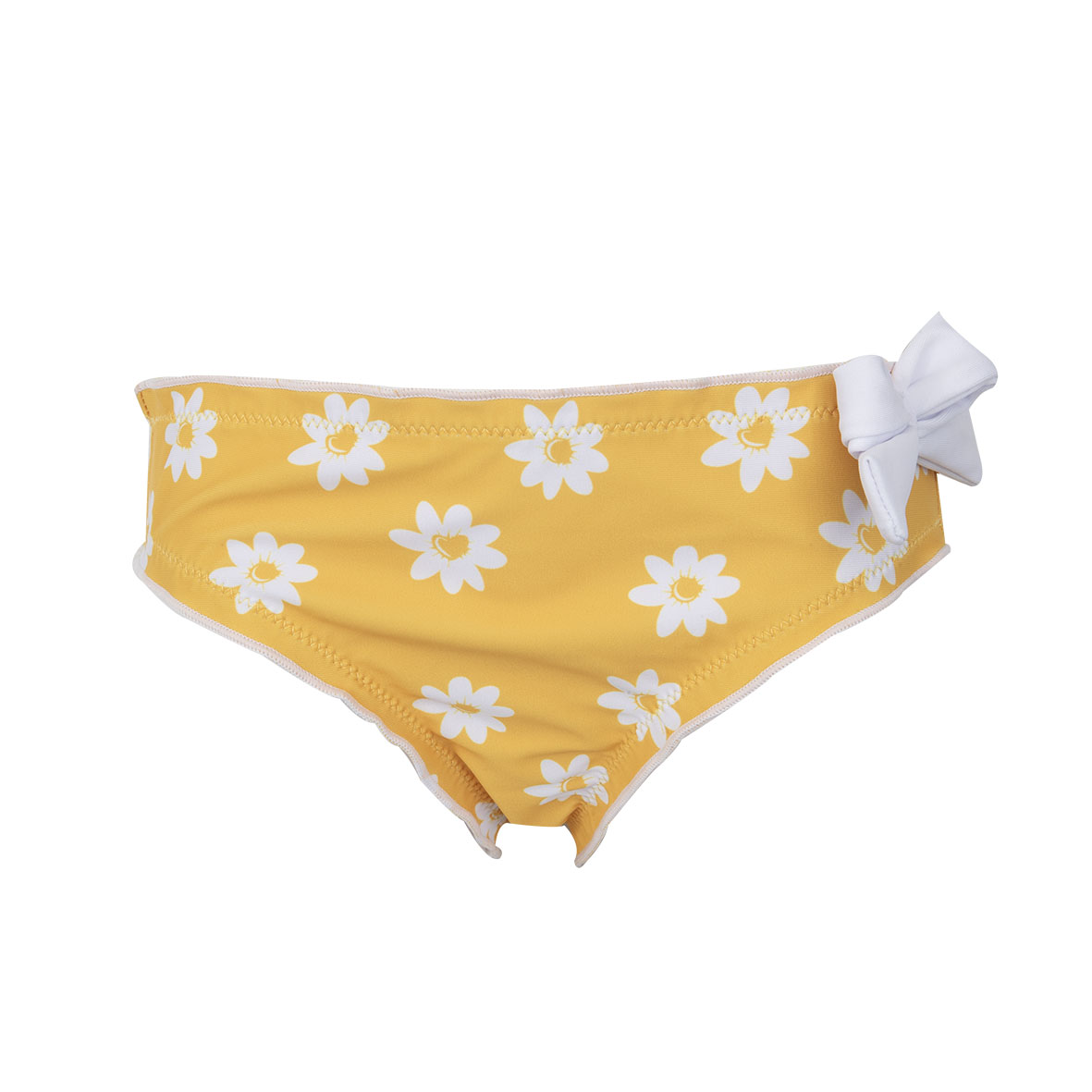 Costume mutandina bimba giallo fiori slip mare con fiocco