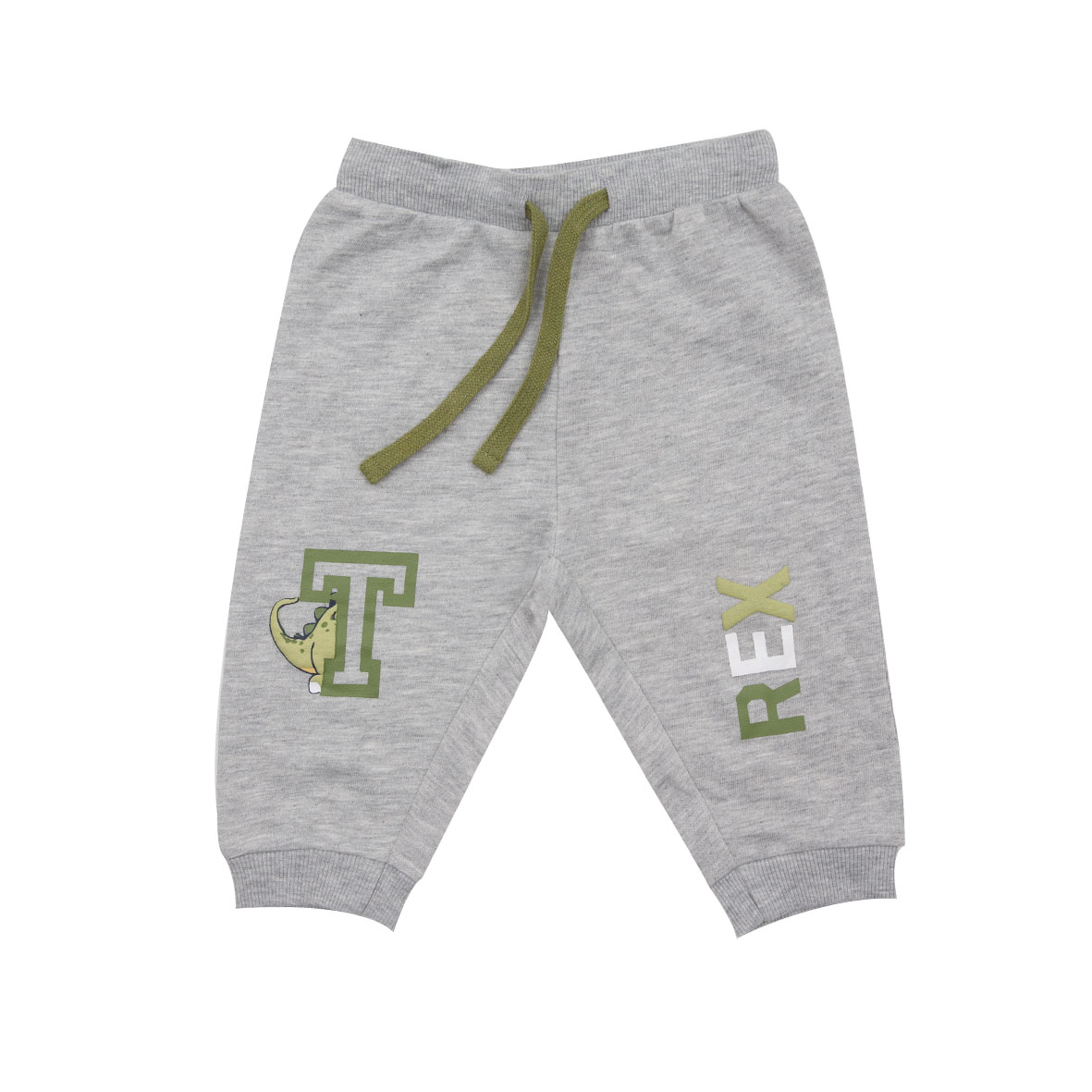 Pantalone Felpato Bimbo Grigio Dinosauro Casual