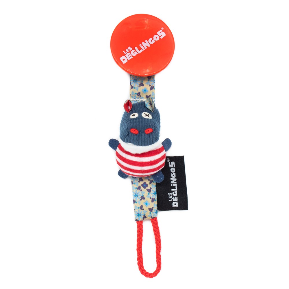 Les Deglingos Hippipos Catenella Ciuccio Blu con Mini Peluche